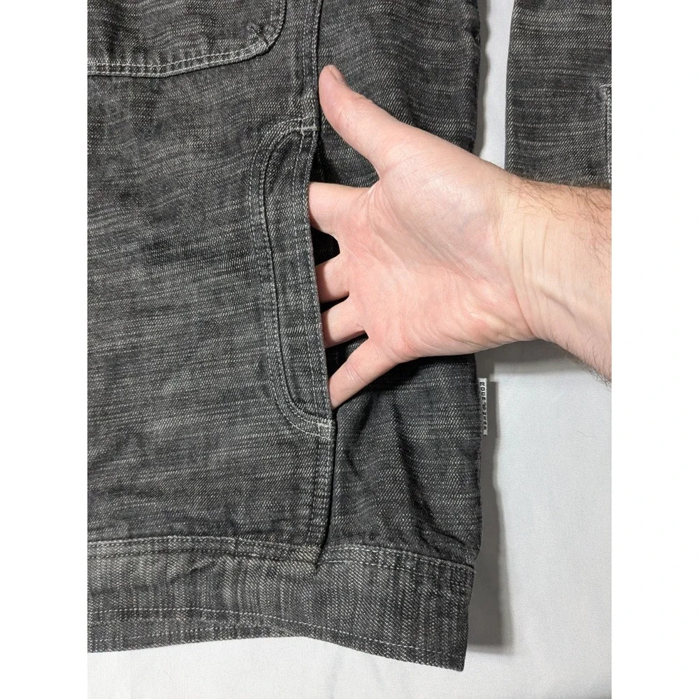 VTG ROCAWEAR Men‎ 2XL Black Heather Denim  Full Zip Jean Jacket